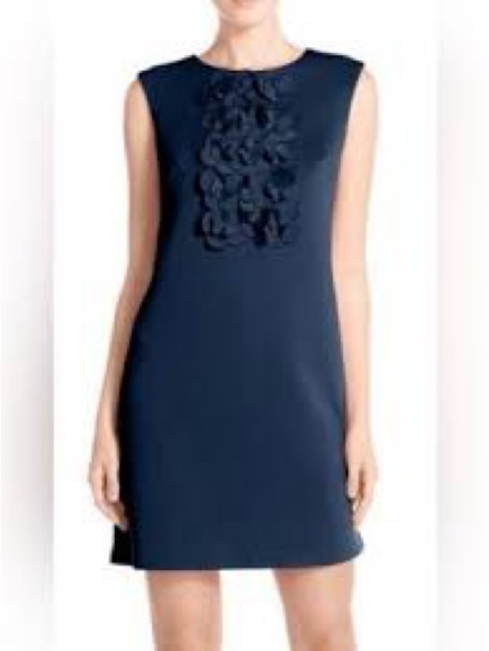 Eliza J Navy Sleeveless Shift Dress with Floral Appliqué Nordstrom Bloomingdales